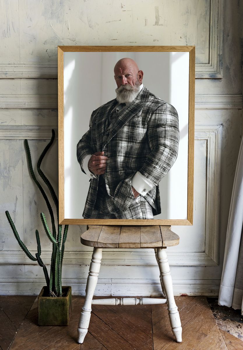 Elder Gentleman Portrait Photography Poster. — room view 1