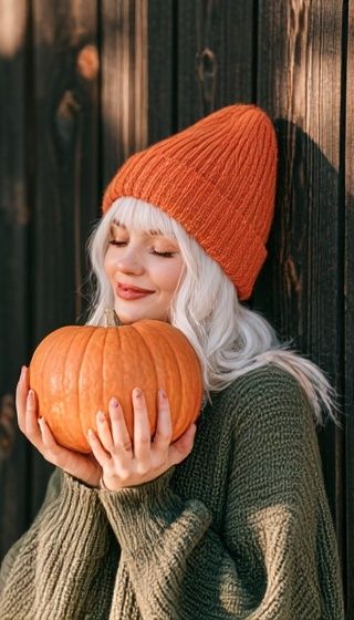 Autumn Pumpkin Portrait Photography Poster. poster — photography art