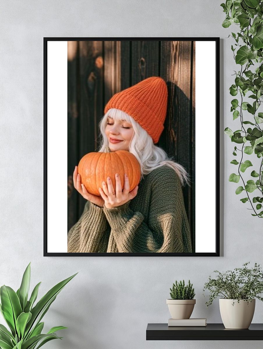 Autumn Pumpkin Portrait Photography Poster. — room view 4
