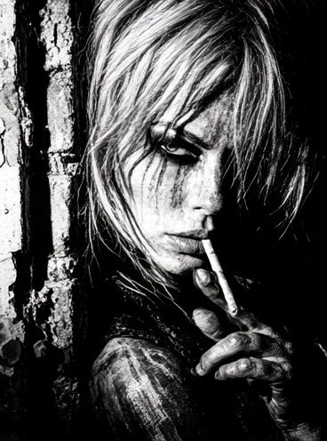 Moody Woman Portrait Black-White Poster. poster — photography art