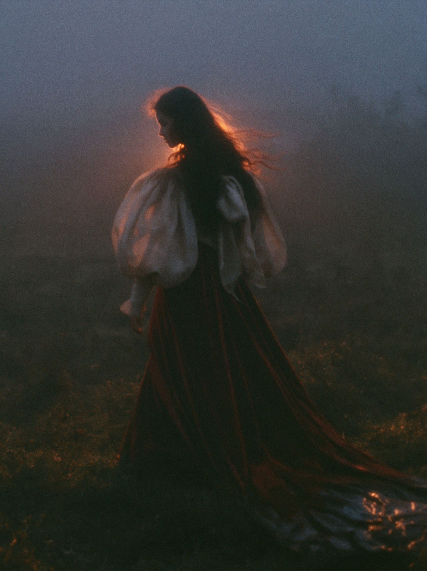 Backlit Woman Portrait Print. poster detail