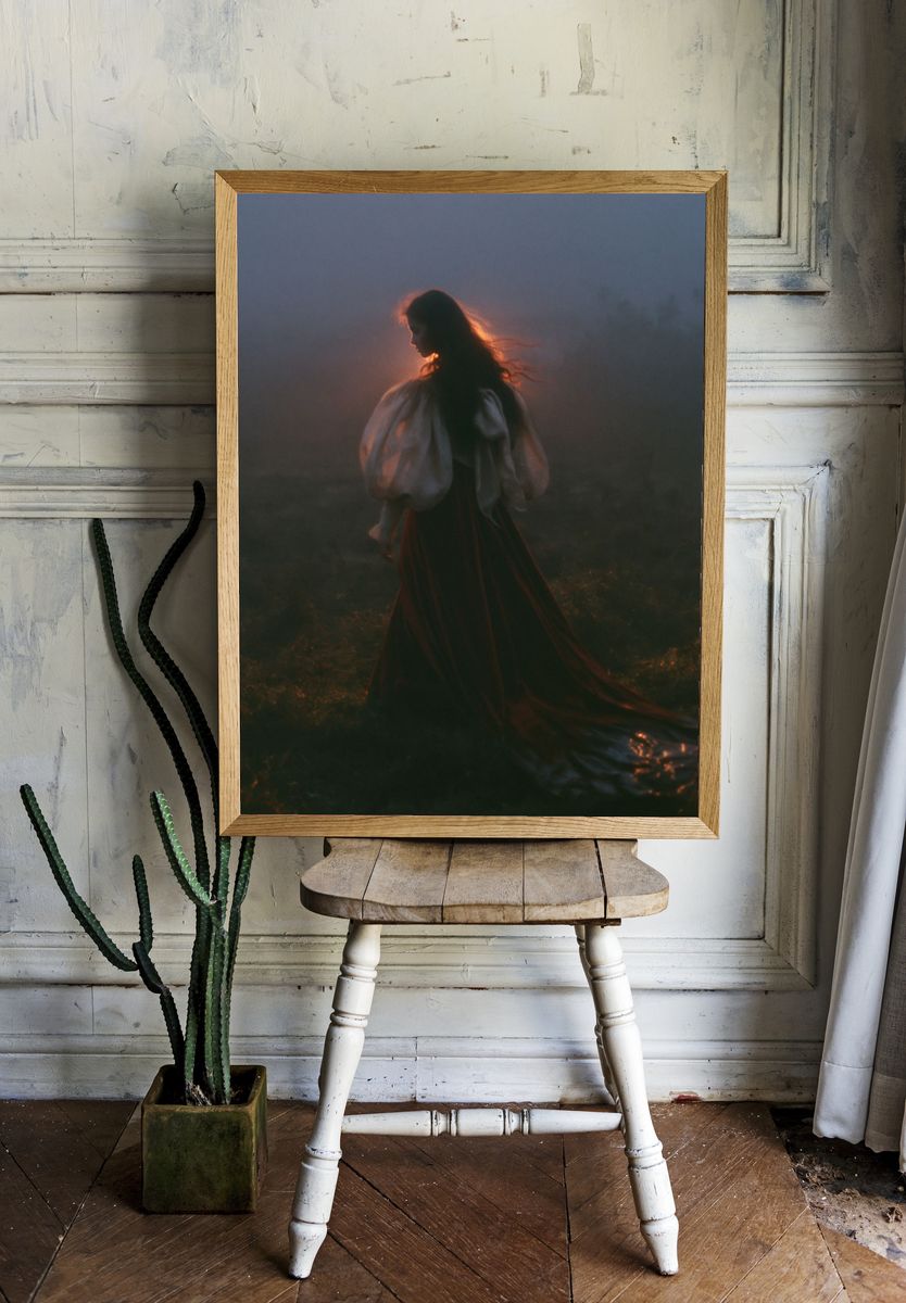 Backlit Woman Portrait Print. — room view 1