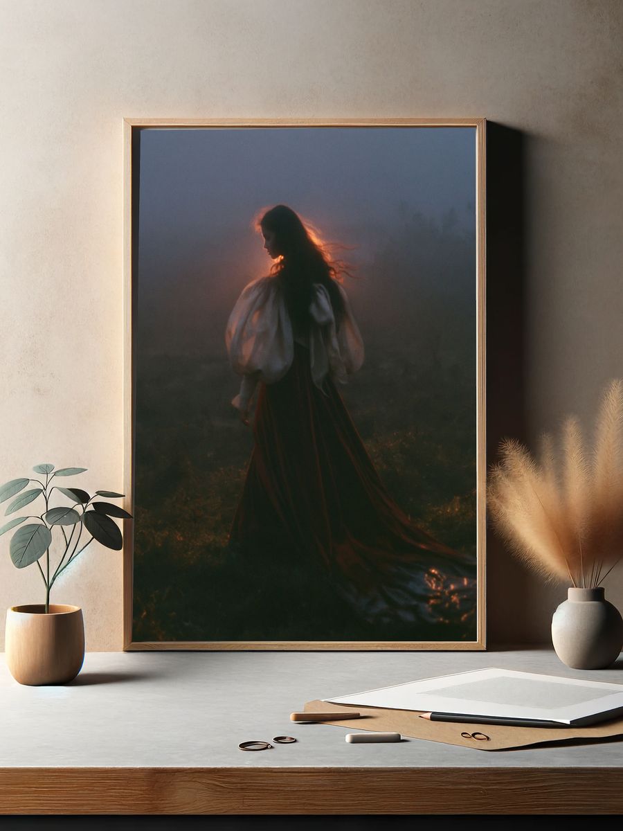 Backlit Woman Portrait Print. — room view 2