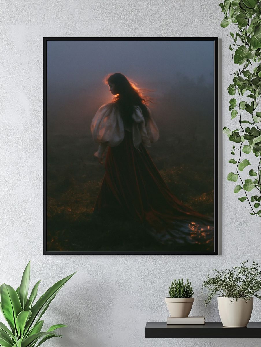 Backlit Woman Portrait Print. — room view 4