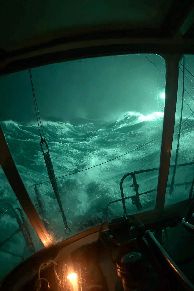Stormy Sea from Cabin Window Poster. poster — photography art