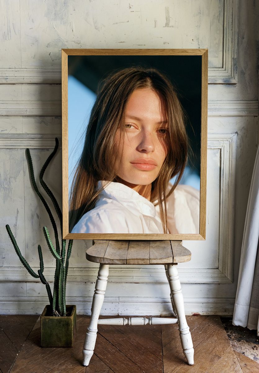 Sunlit Woman Portrait Print. — room view 1