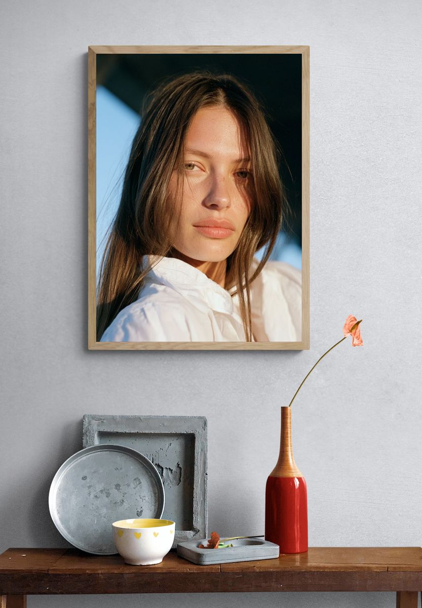 Sunlit Woman Portrait Print. — room view 3