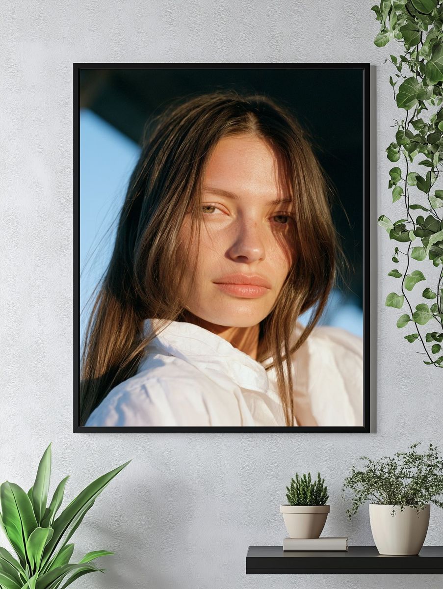 Sunlit Woman Portrait Print. — room view 4
