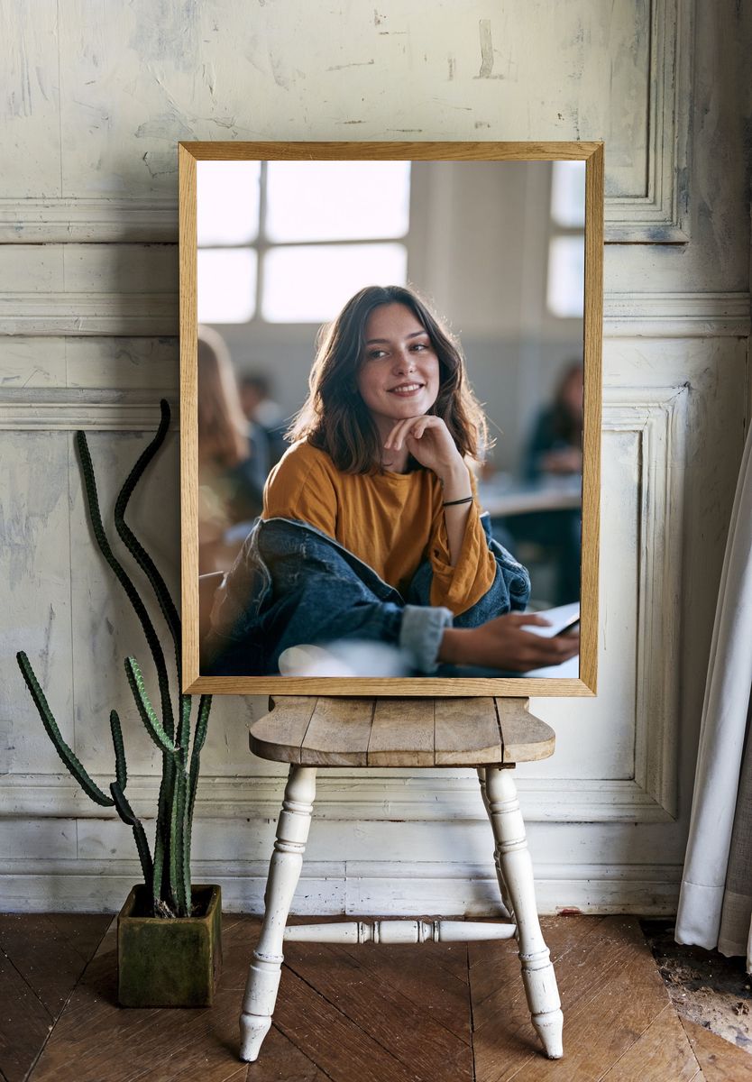 Smiling Student Portrait Poster. — room view 1
