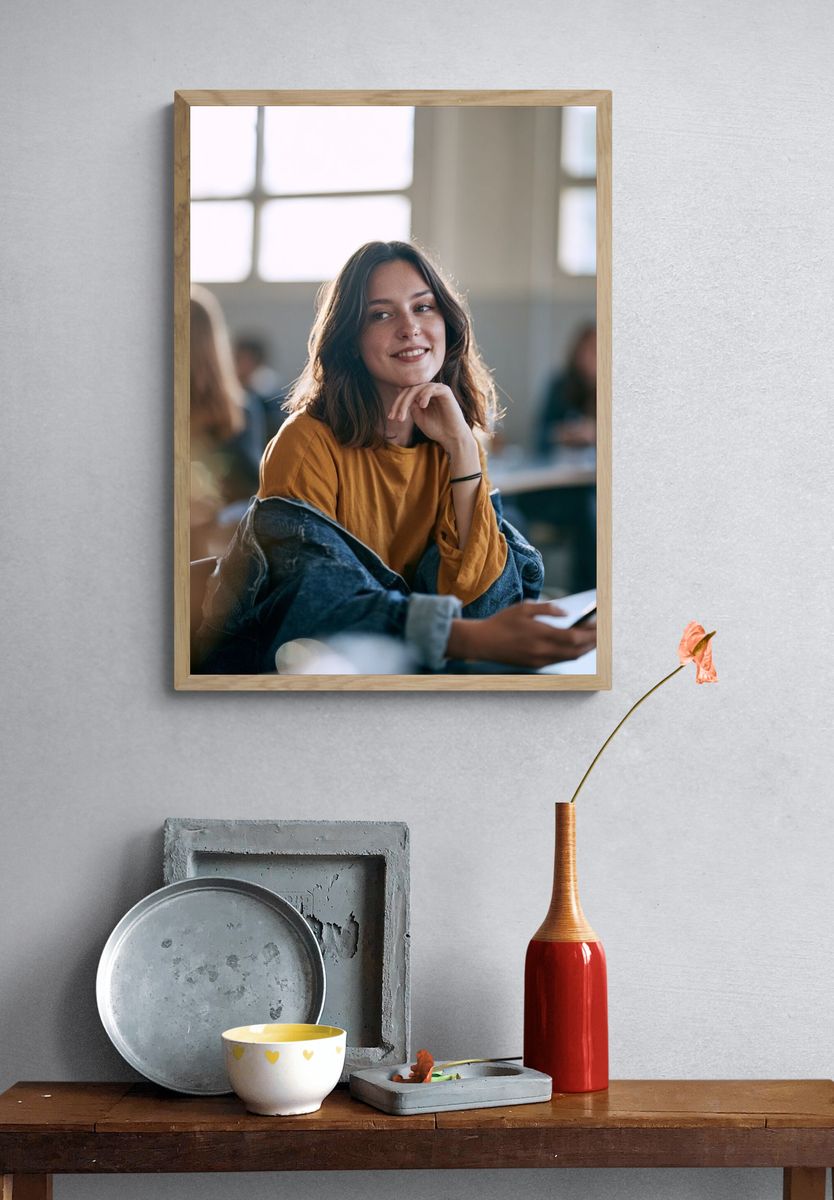 Smiling Student Portrait Poster. — room view 3