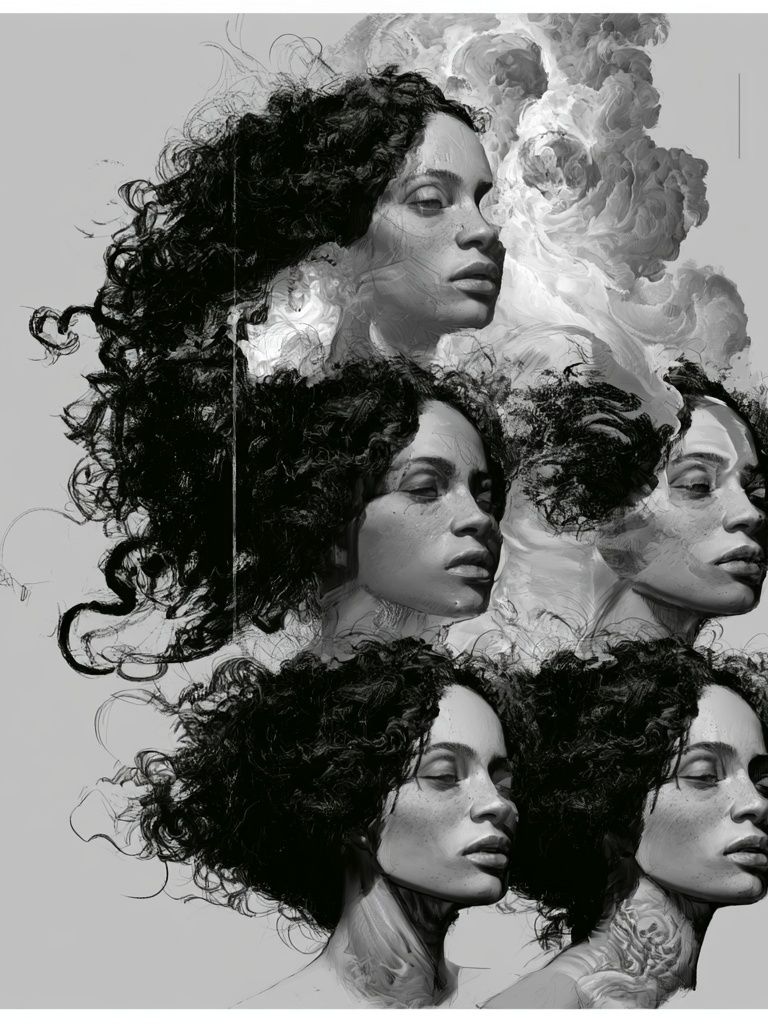 Monochrome Portrait Study Print. poster — photography art