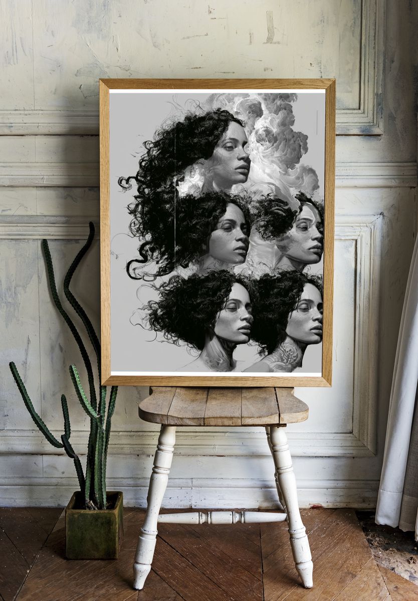 Monochrome Portrait Study Print. — room view 1