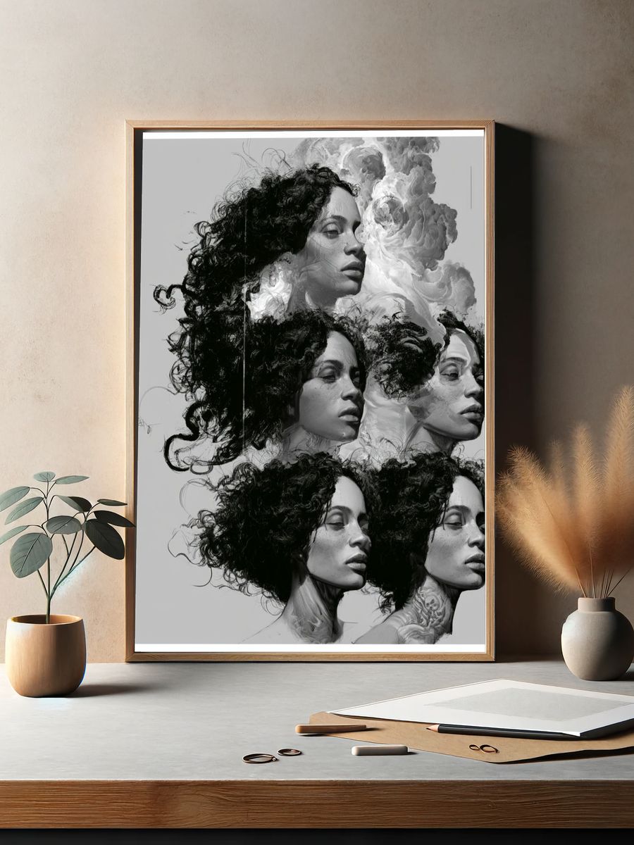 Monochrome Portrait Study Print. — room view 2