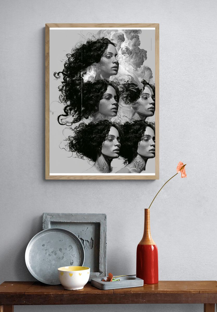 Monochrome Portrait Study Print. — room view 3