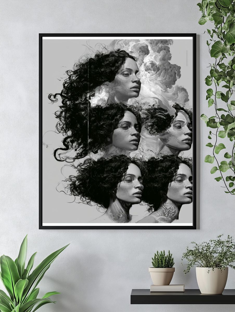 Monochrome Portrait Study Print. — room view 4