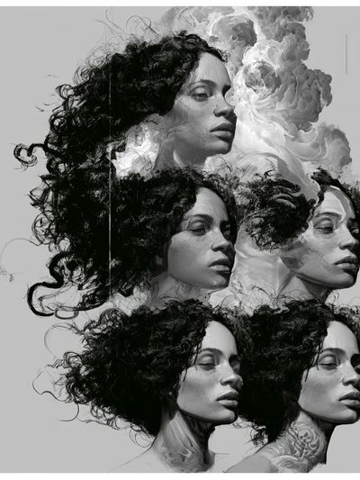 Monochrome Portrait Study Print.