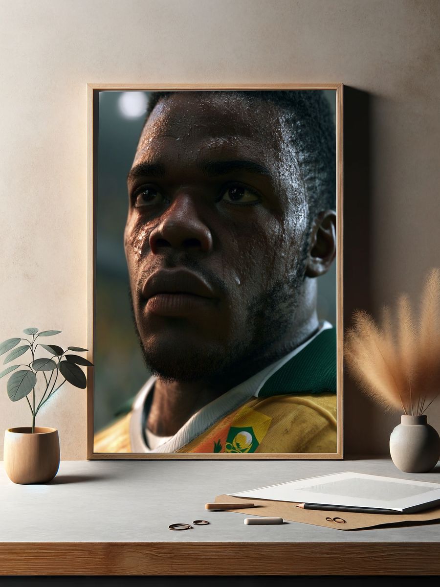 Focused Athlete Portrait Poster. — room view 2