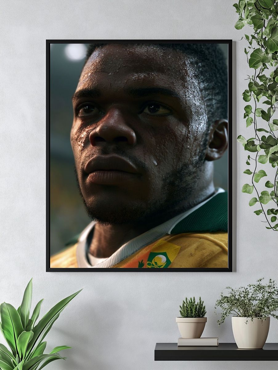 Focused Athlete Portrait Poster. — room view 4