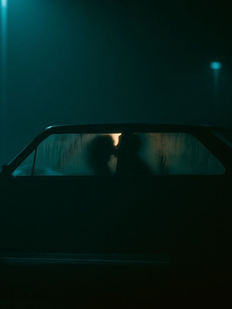 Neon Car Silhouette Photography Poster. poster — photography art