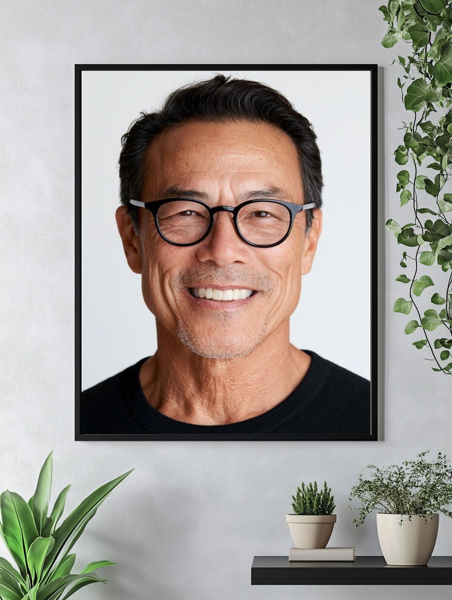 Smiling Man Portrait Photography Poster. — room view 4