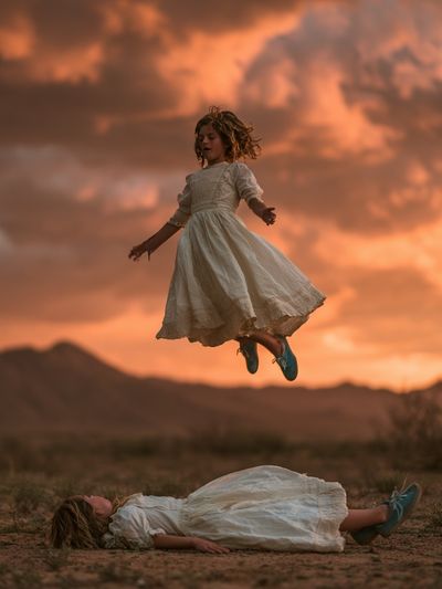 Dreamlike Desert Leap Photography Poster.