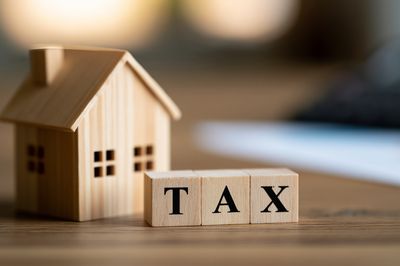 Tax Wooden Blocks Photography Poster. poster