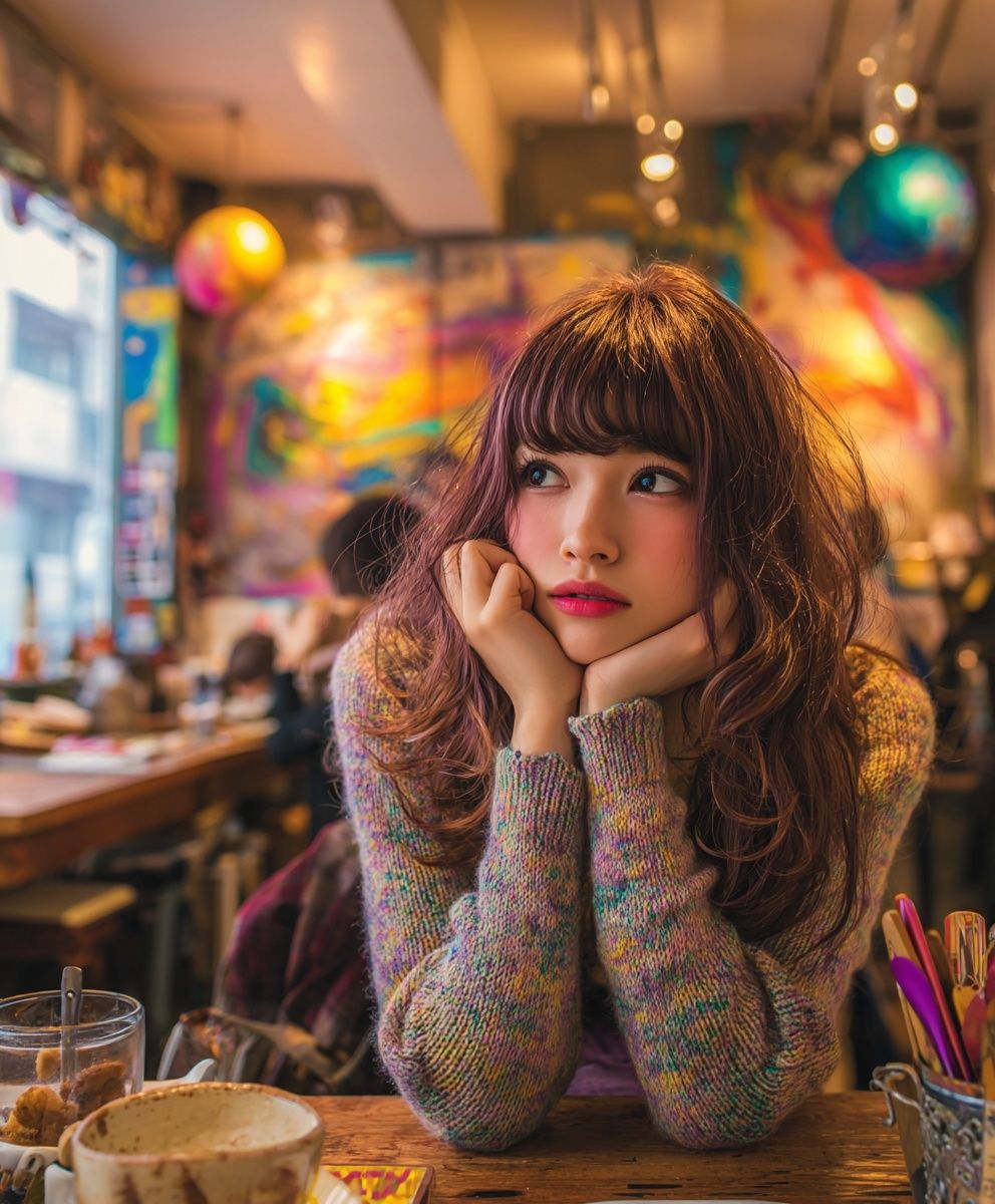 Colorful Café Portrait Print. poster — photography art