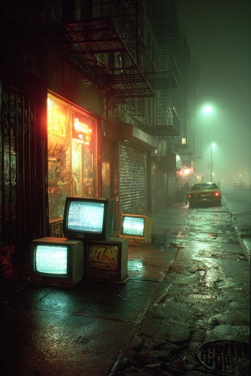 Neon Fog City Street Photography Poster. poster detail