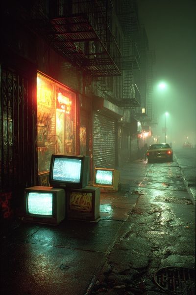Neon Fog City Street Photography Poster. poster