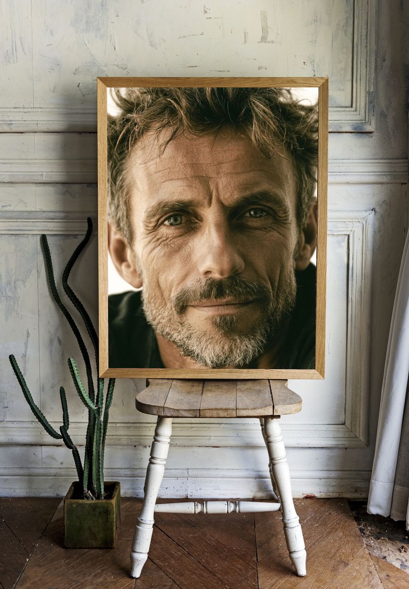 Intense Male Portrait Photography Poster. — room view 1
