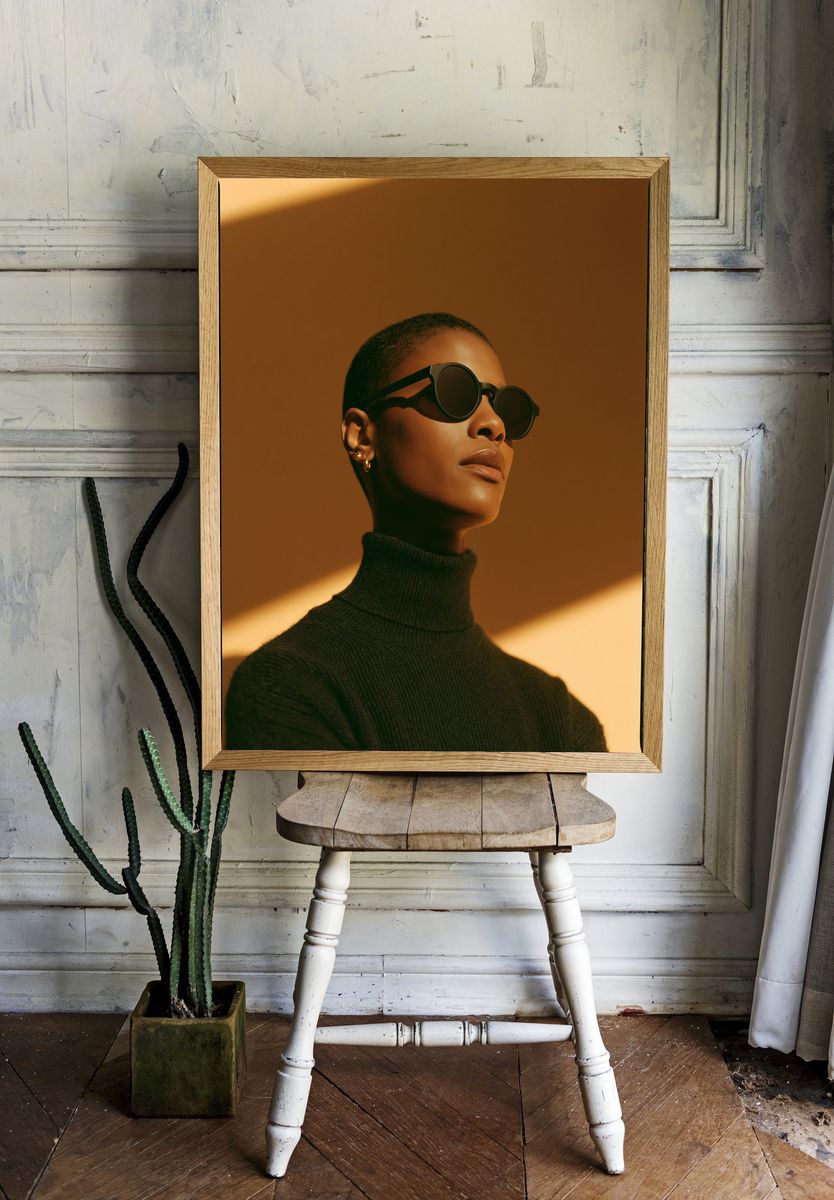 Stylish Sunglasses Portrait Print. room preview