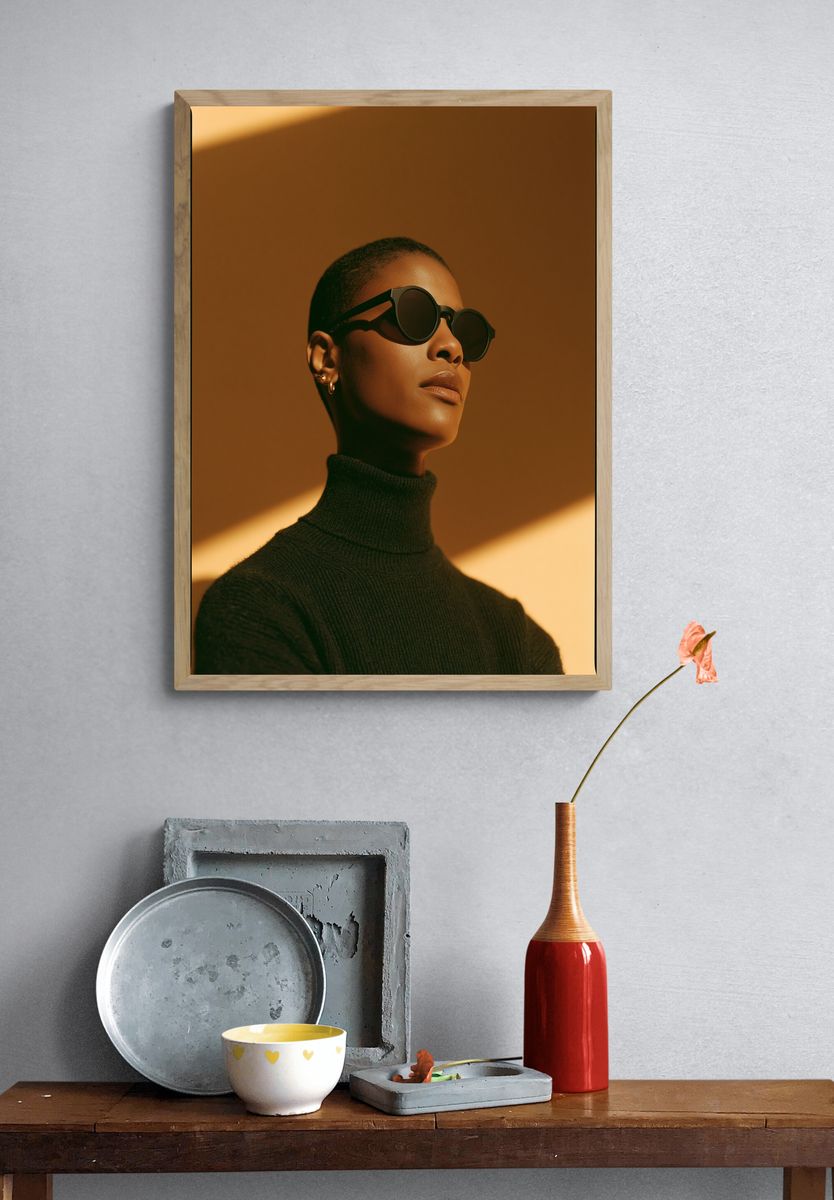 Stylish Sunglasses Portrait Print. — room view 3