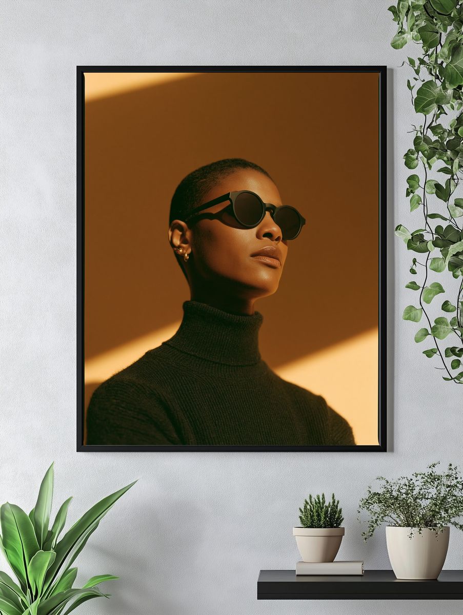Stylish Sunglasses Portrait Print. — room view 4