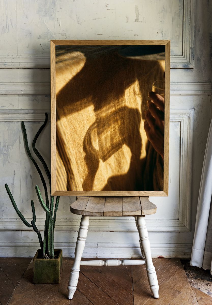 Golden Shadow Portrait Print. room preview