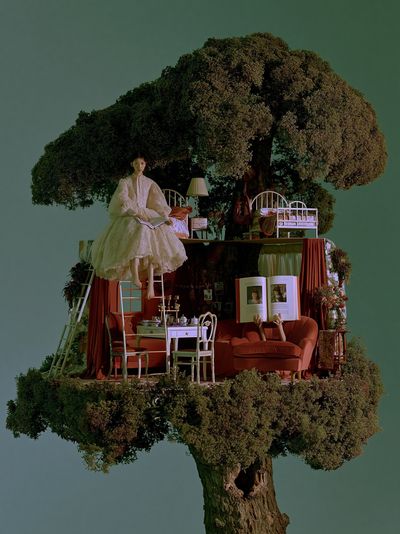 Surreal Tree House Portrait Print.