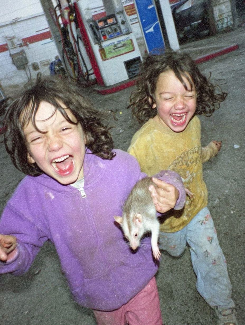 Children with Rat Snapshot Poster. poster — photography art