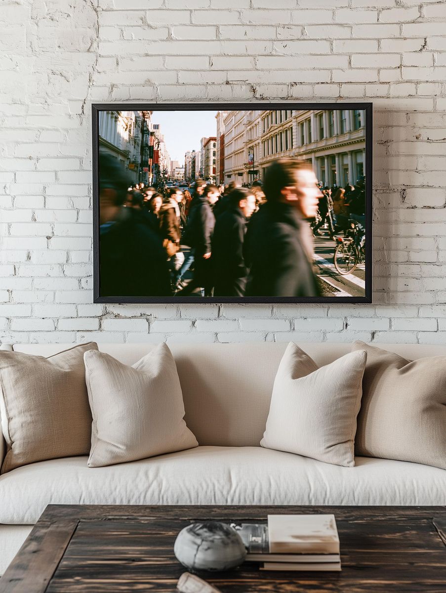 City Street Crowd Photography Poster. — room view 1