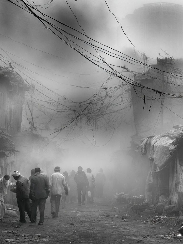 Foggy Urban Alley Photography Print. poster — photography art