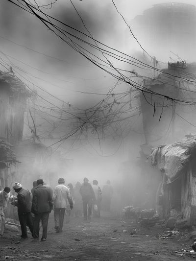 Foggy Urban Alley Photography Print. poster print