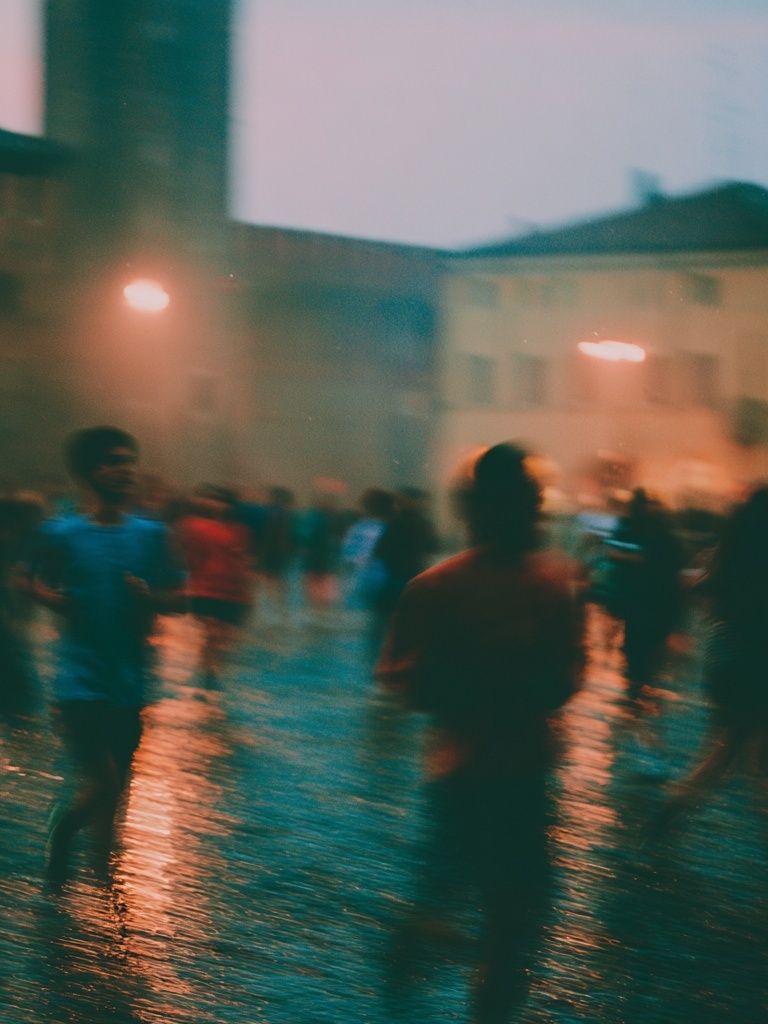 Rainy Street Crowd Photography Poster. poster — photography art