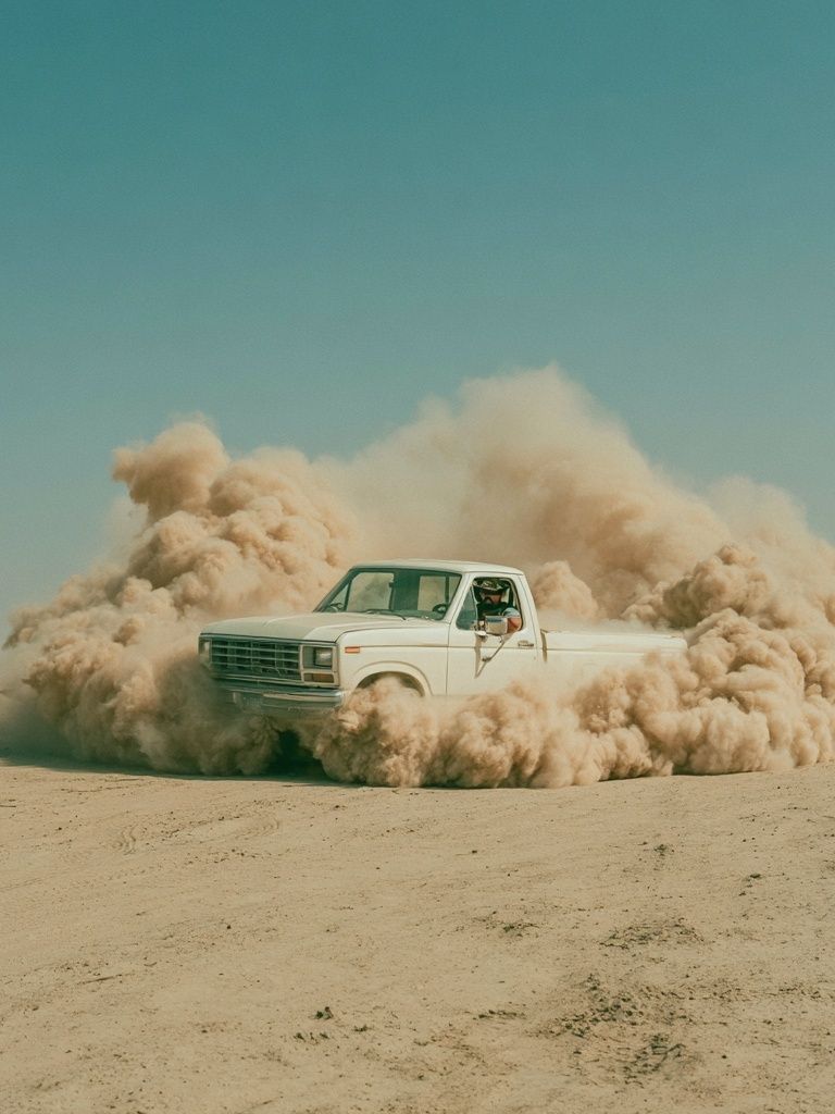 Desert Truck Drift Photography Poster. poster — photography art