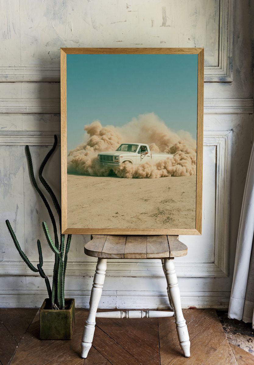 Desert Truck Drift Photography Poster. room preview