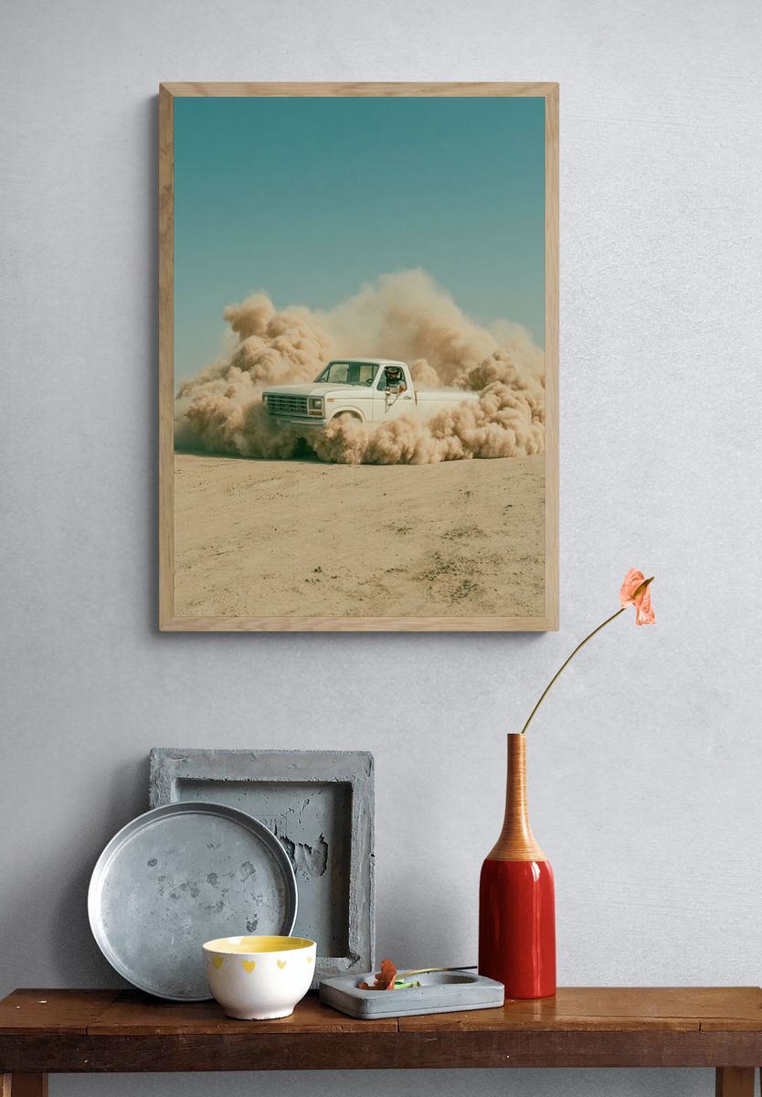 Desert Truck Drift Photography Poster. — room view 3
