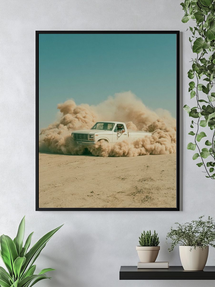 Desert Truck Drift Photography Poster. — room view 4