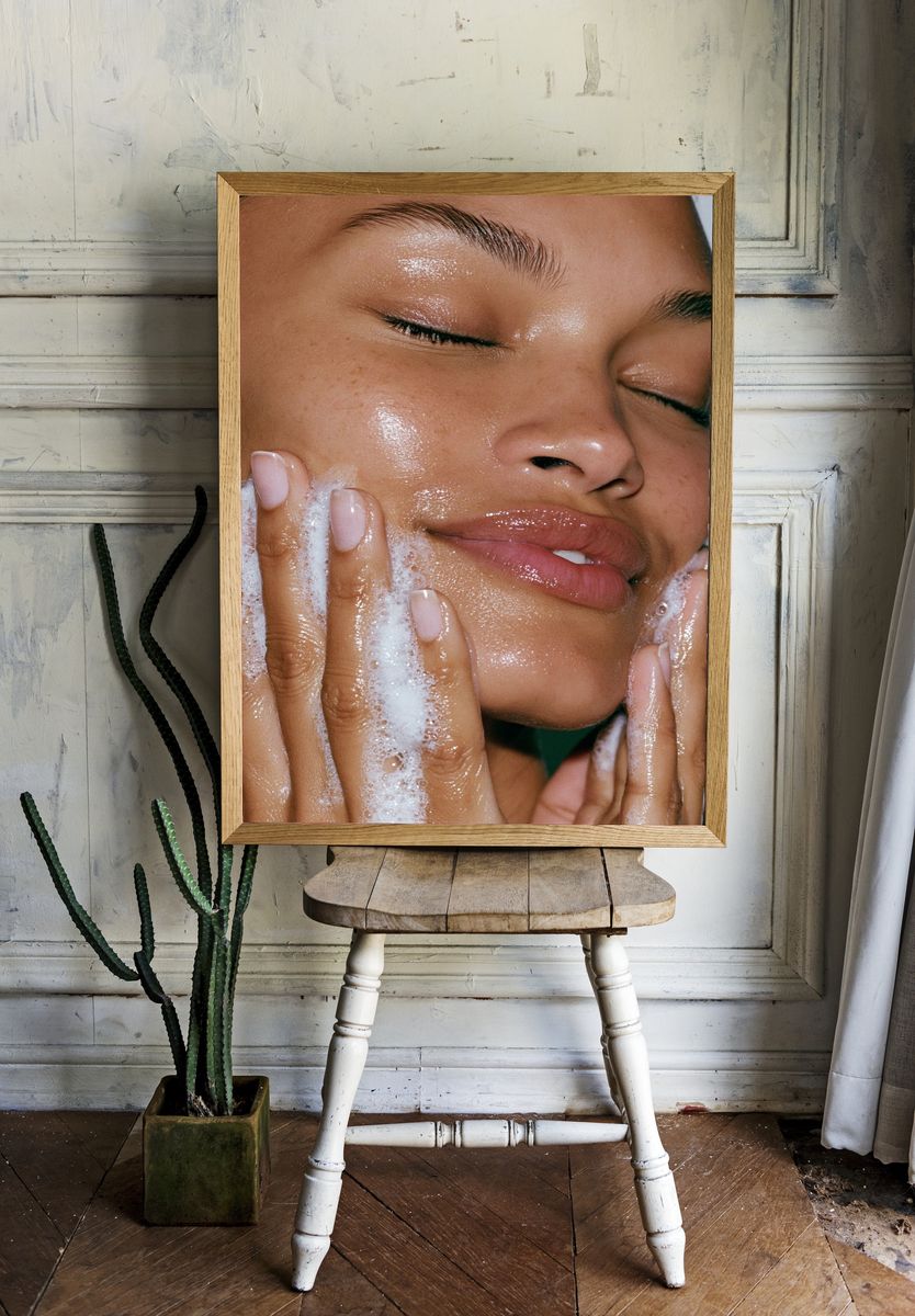 Glowing Skincare Portrait Poster. room preview
