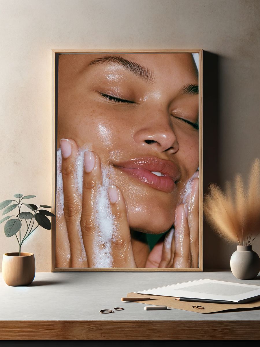 Glowing Skincare Portrait Poster. — room view 2