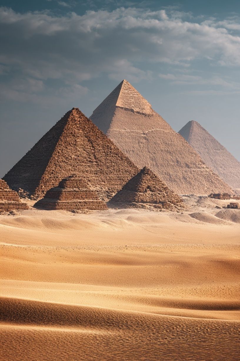 Pyramids in the Desert Photography Poster. poster detail