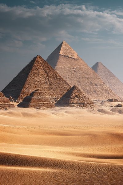 Pyramids in the Desert Photography Poster. poster print