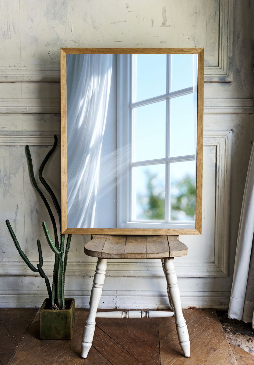 Sunlit Sheer Curtains Photography Print. room preview