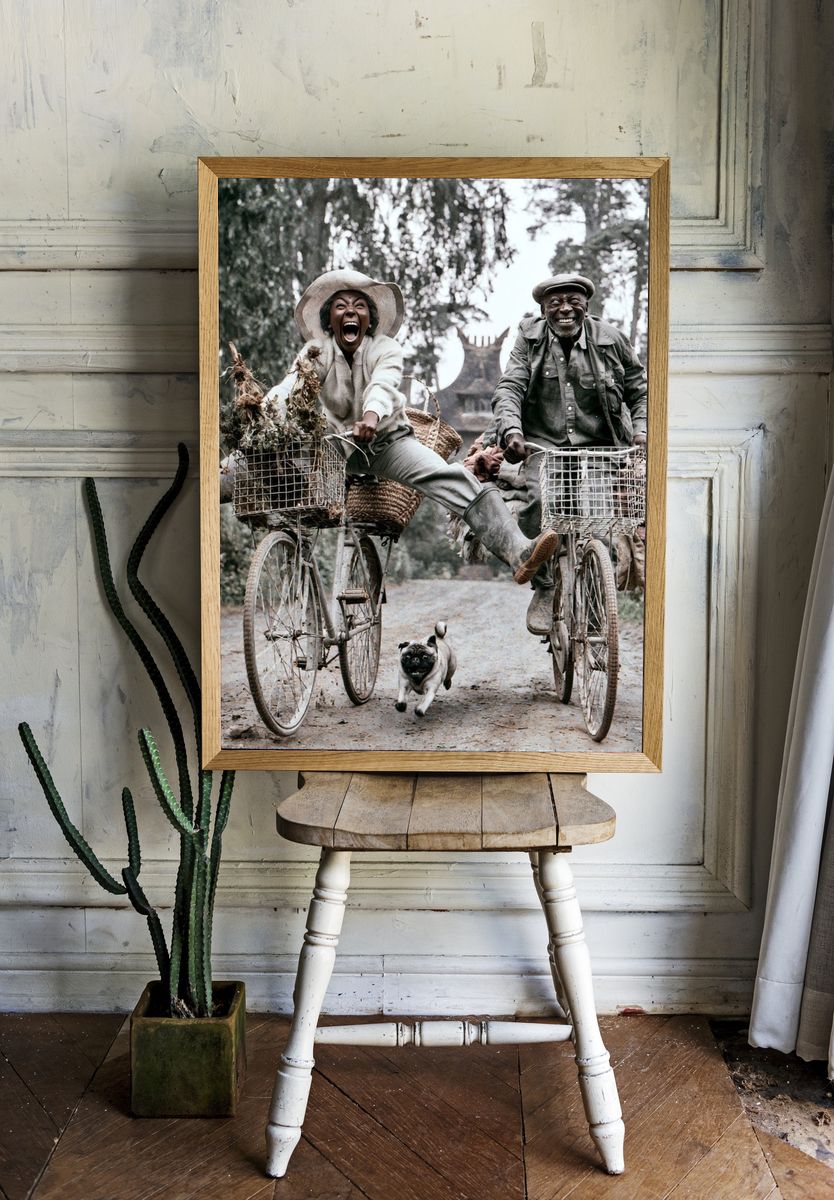 Joyful Bicycle Ride Photography Poster. room preview